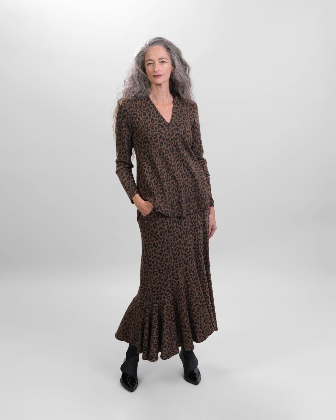 Chiu Skirt, Brown - Alembika Designer Women's Clothing