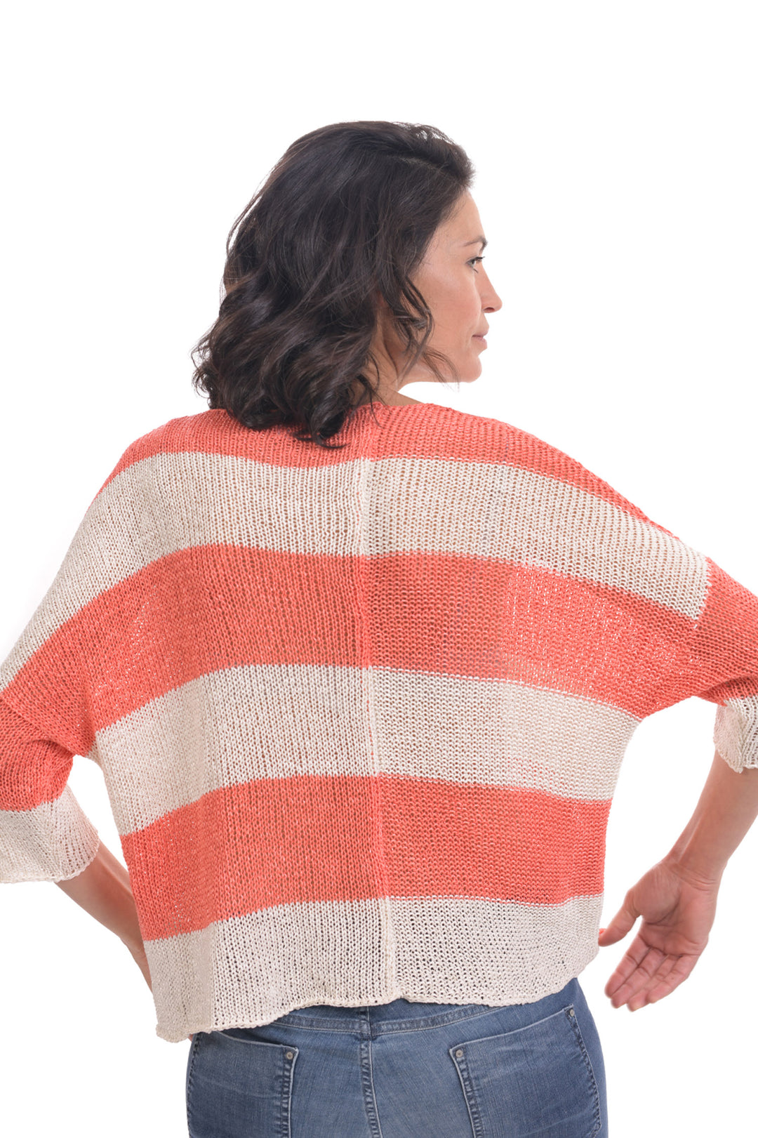 Luxe Pocket-Hem Sweater, Peach