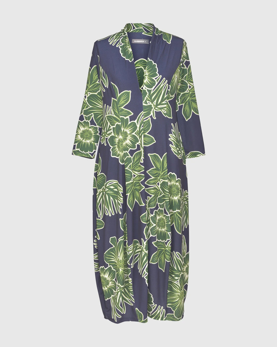 Island Cocoon Dress, Royal/green