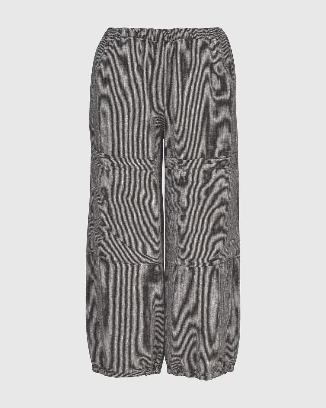 Pinstripe Linen Lantern Pants, Grey