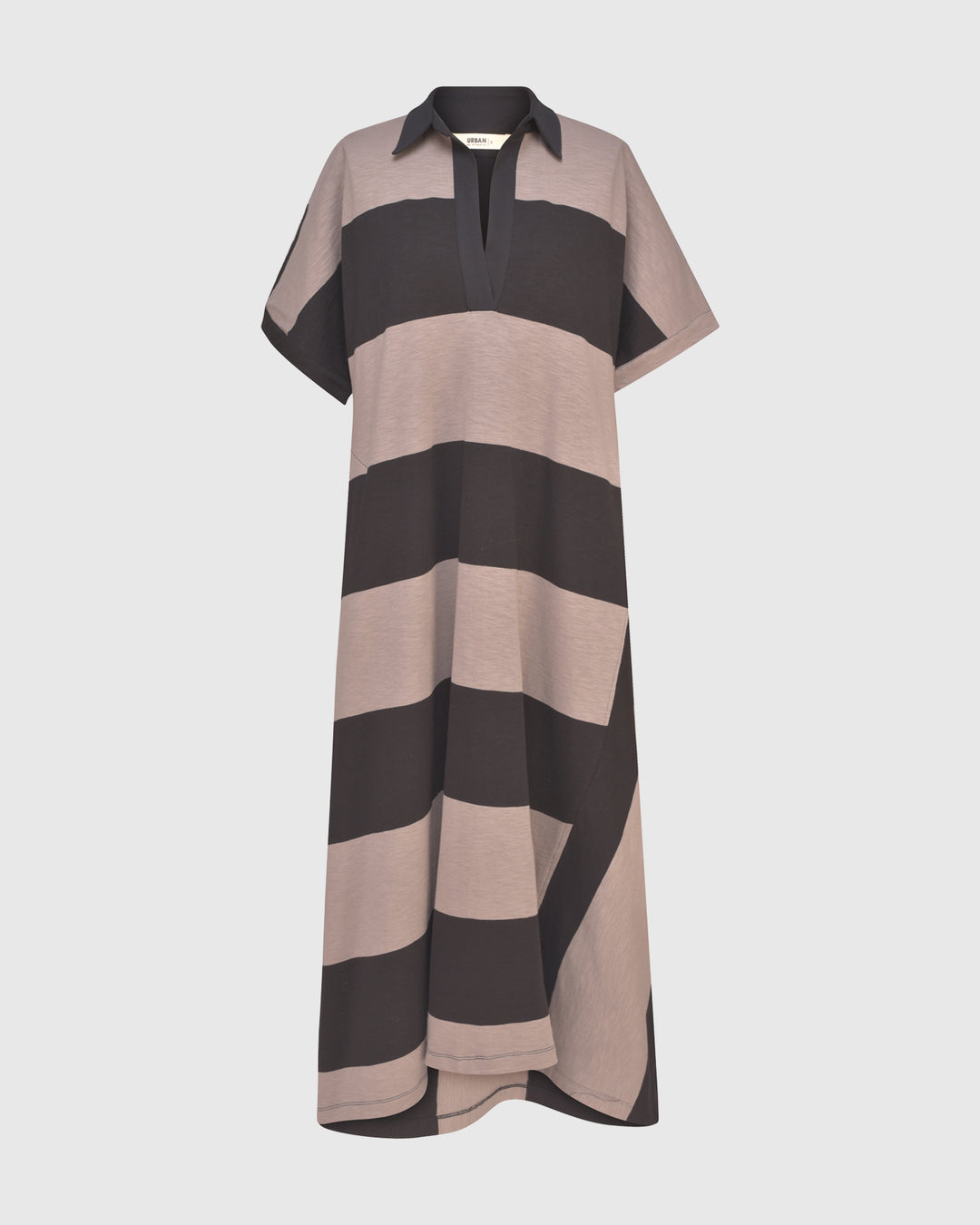 Urban Marci Rugby Stripe Maxi Dress, Ash/black