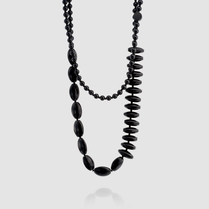 Fuji Bead Necklace, Black