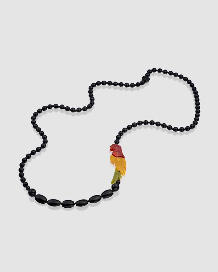 Tahiti Bird Bead Necklace, Multi/black