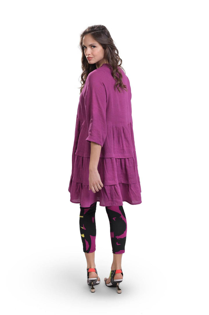 Art Print Leggings, Violet - Alembika Designer Women's Clothing