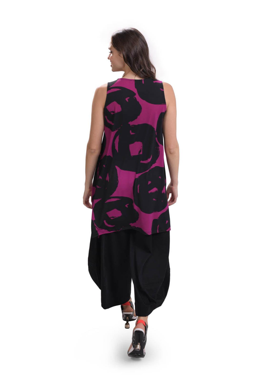 Art Print Tunic Top, Violet - Alembika Designer Women's Clothing