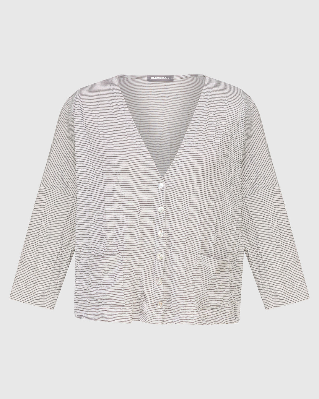 White Crinkle Crop Cardigan for women over 40