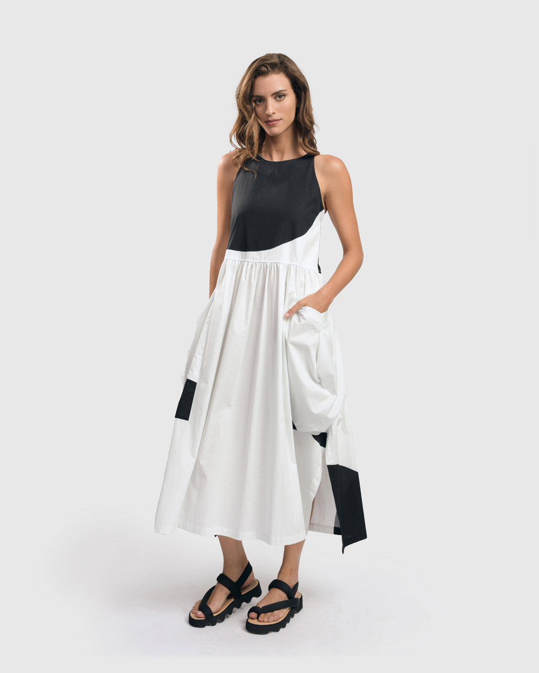 Urban Harper Pocket Dress, White/black
