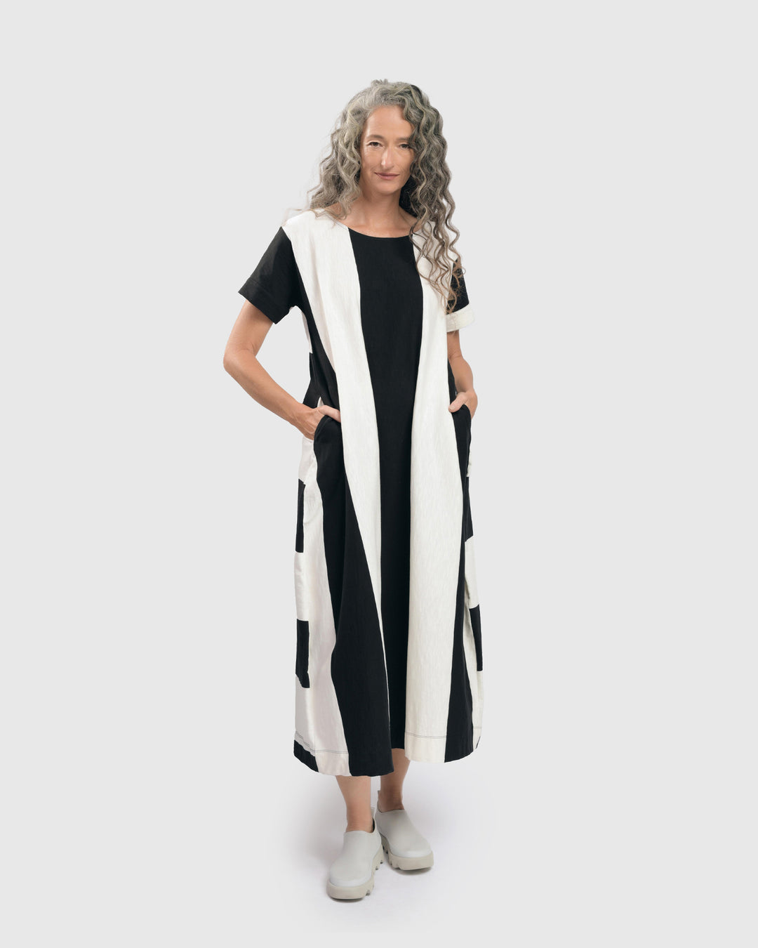 Urban Anna Stripe A-line Maxi Dress, White/black