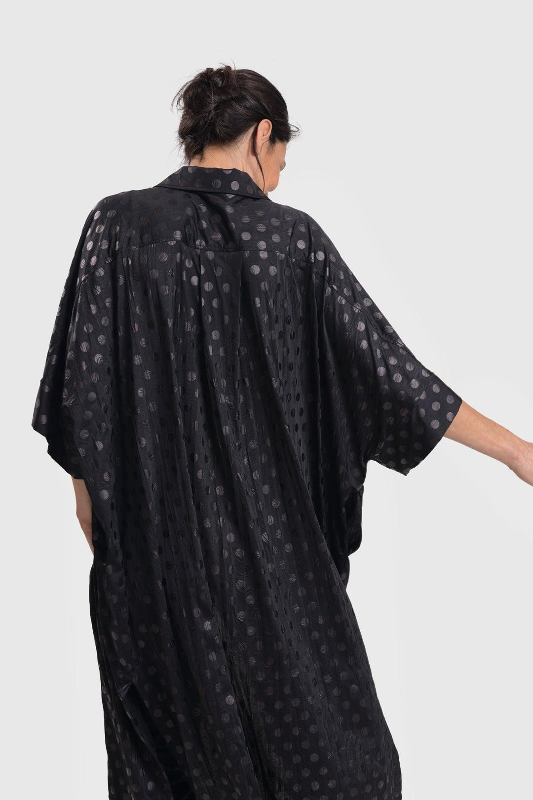 Circles Tunic Shirtdress, Black - Alembika Designer Women's Clothing