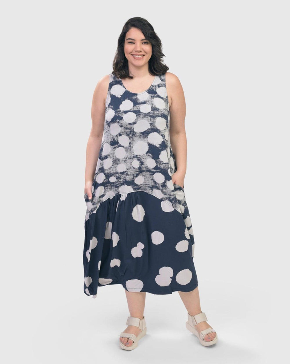 Cloud Tank Dress, Navy - Alembika Designer Women's Clothing