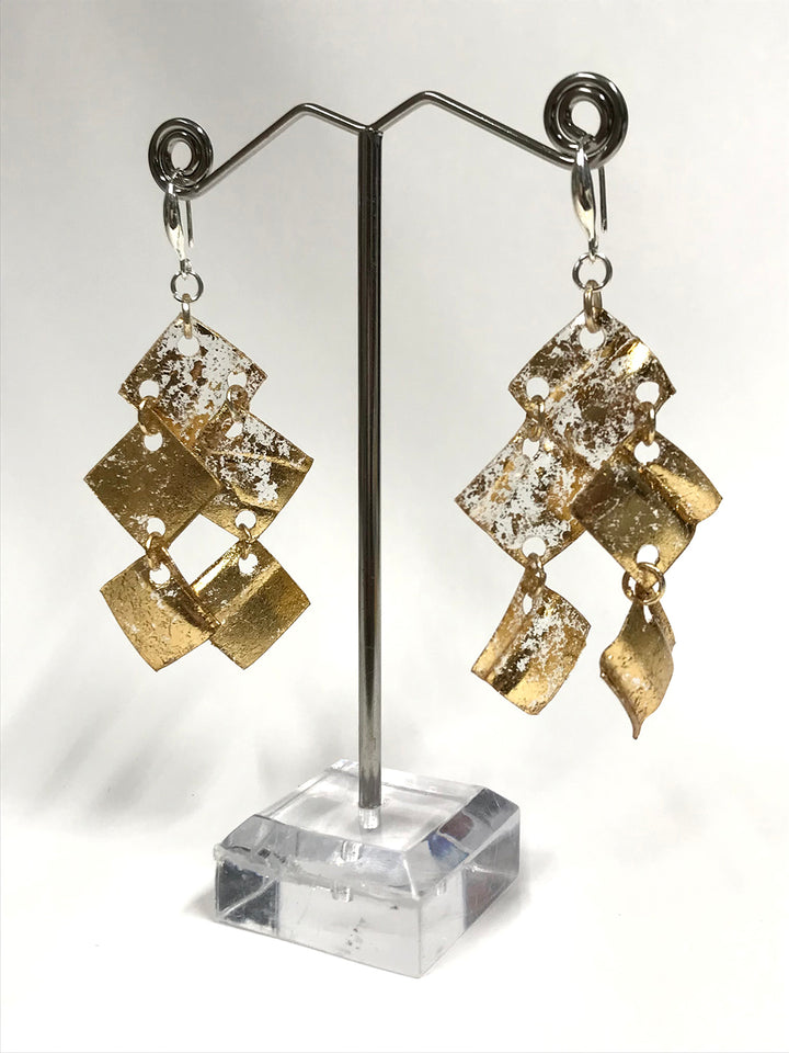 Aqua Chandelier Earrings, Gold