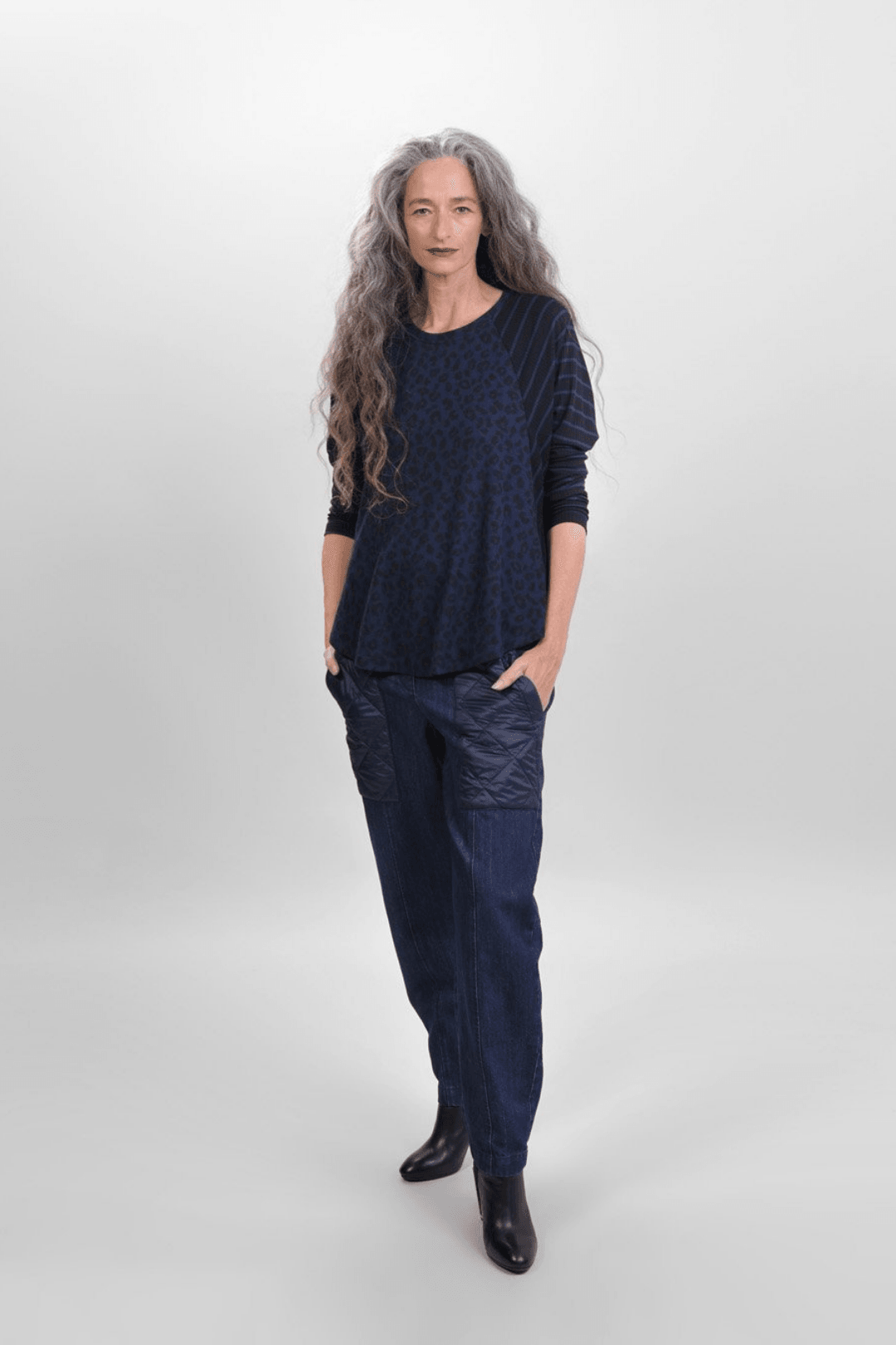 Chiu Raglan Top, Navy - Alembika Designer Women's Clothing