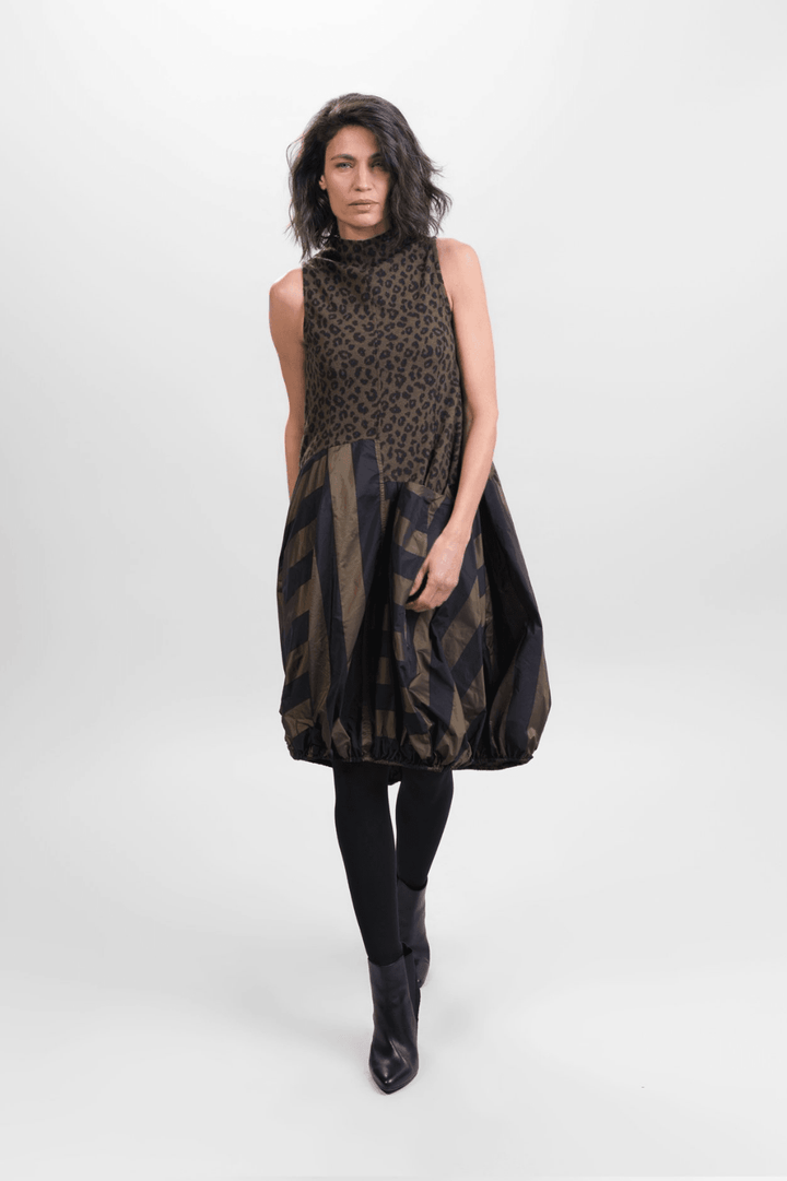 Chiu Whisper Wonderful Dress, Khaki - Alembika Designer Women's Clothing