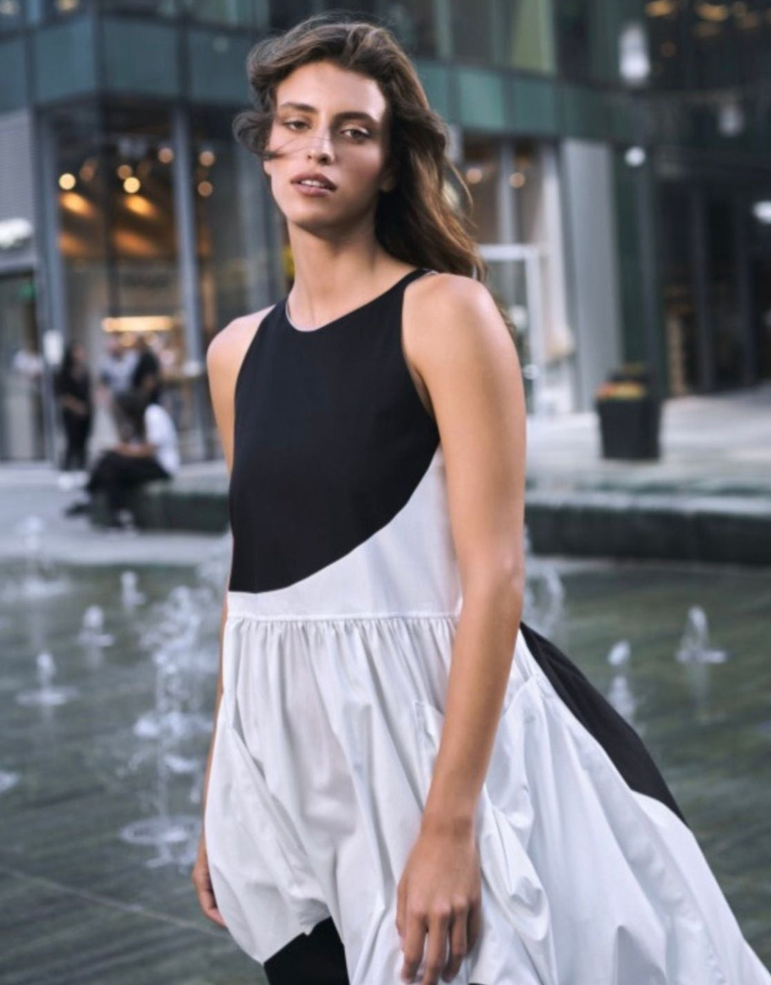 Urban Harper Pocket Dress, White/black