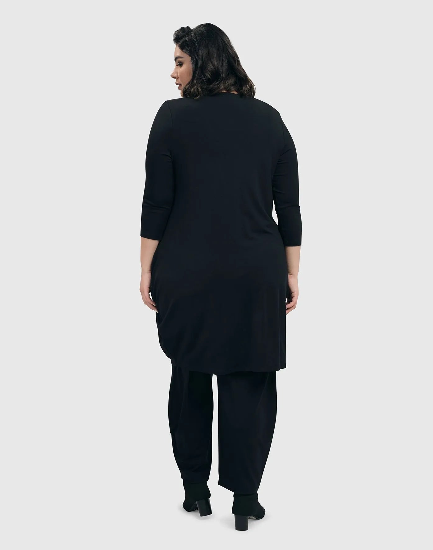 Essential Draped Cocoon Jacket, Black