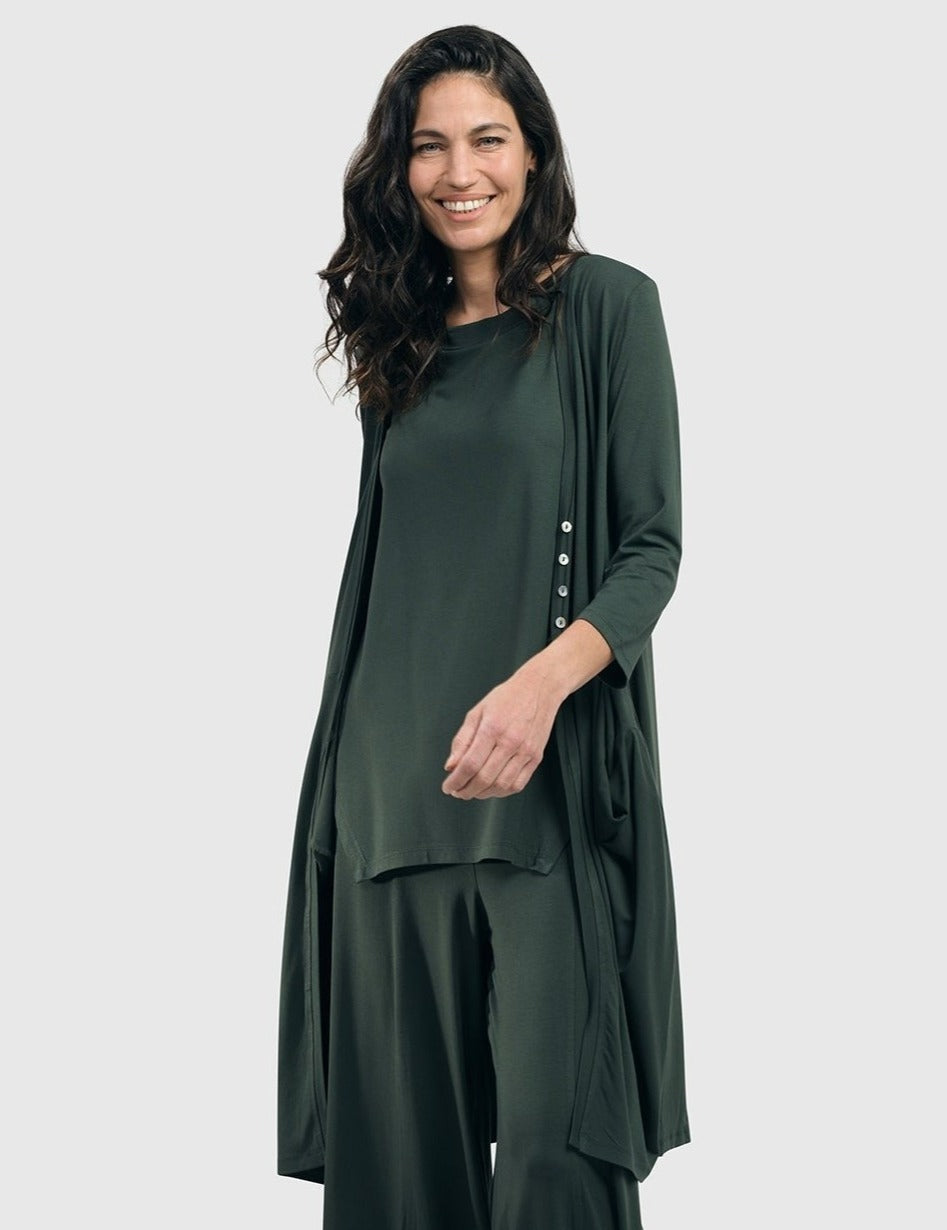 Essential Draped Cocoon Jacket, Green