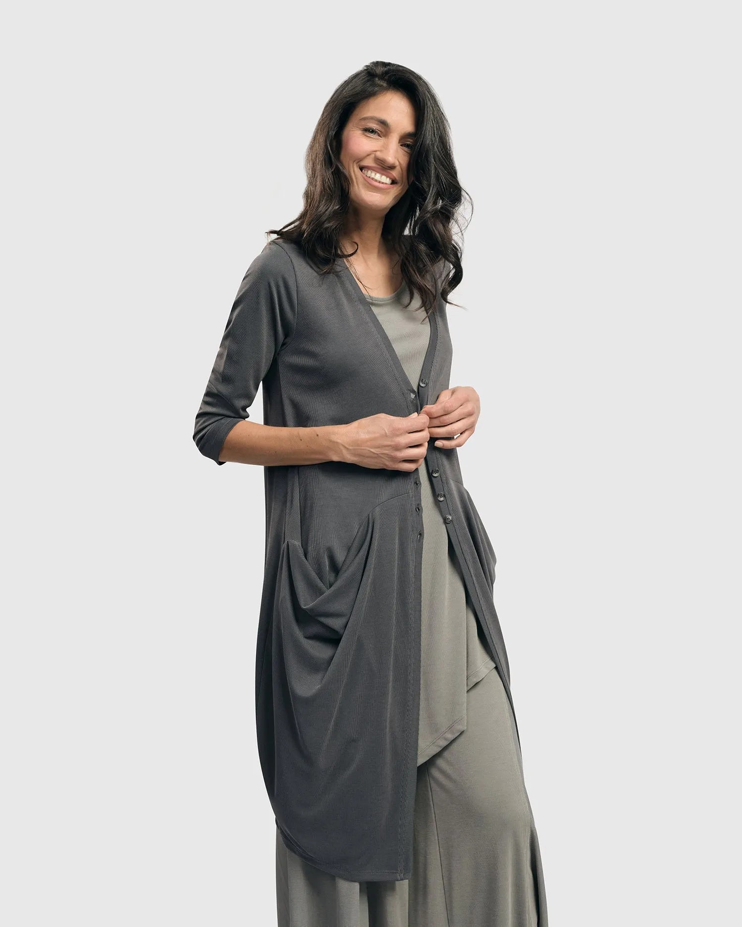 Essential Draped Cocoon Jacket, Grey – Alembika U.S.