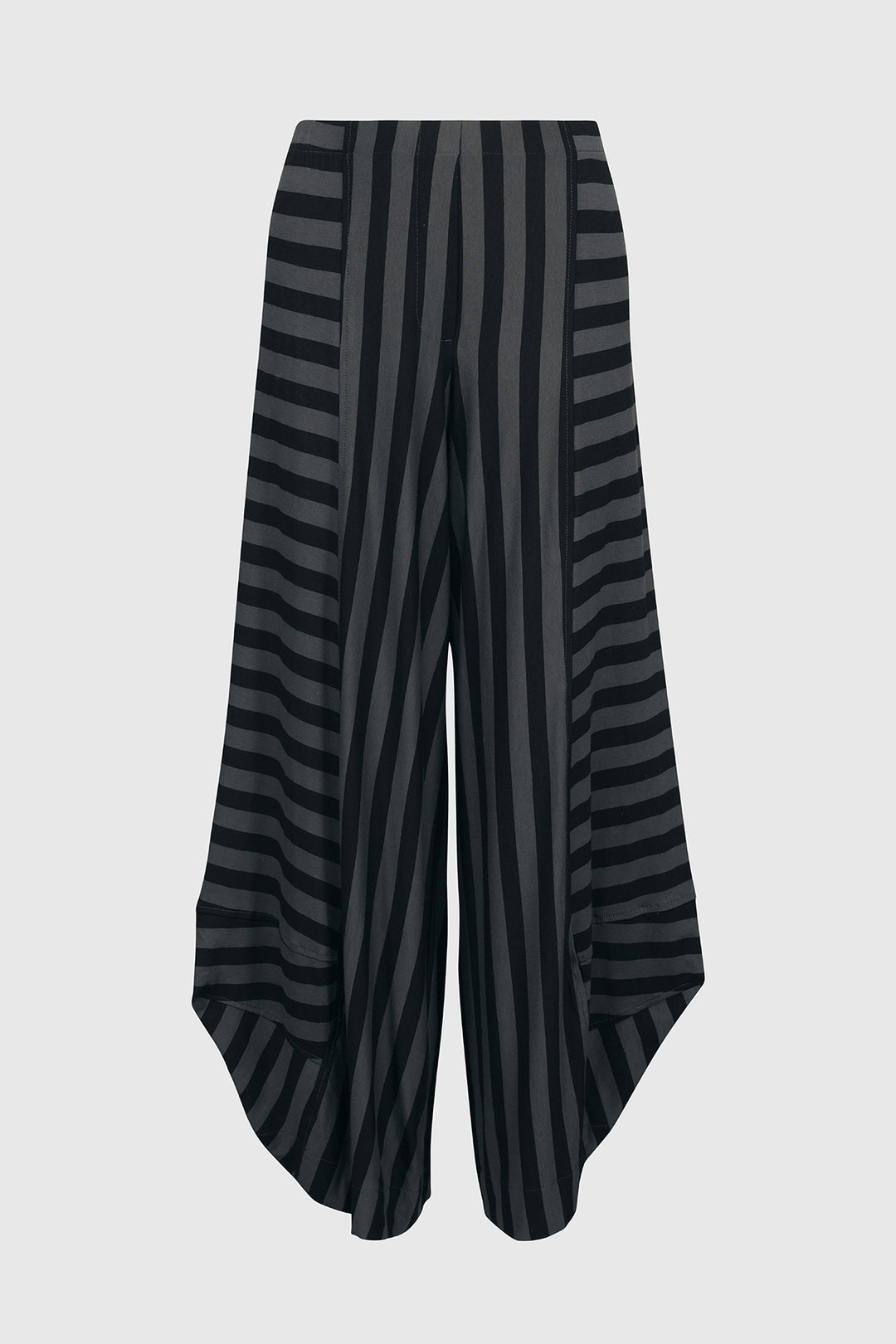 Striped Jersey Punto Pants, Grey/black
