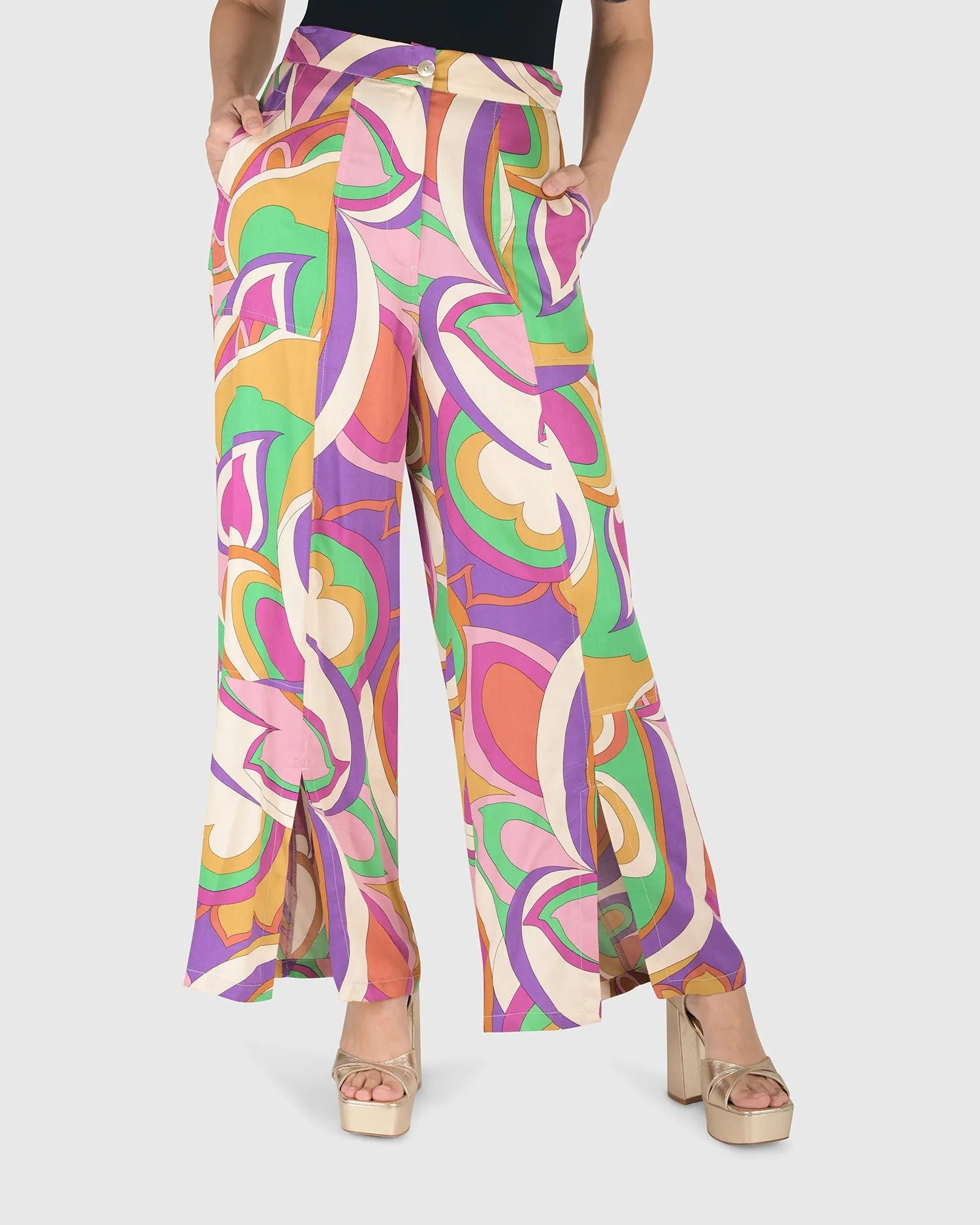 Festival Slit-Front Pants, Multi – Alembika U.S.