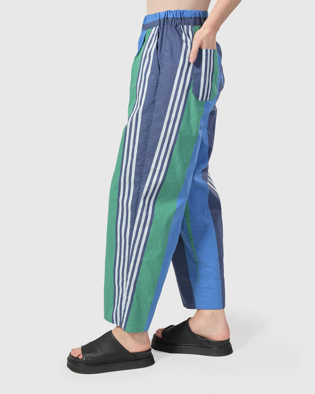 Ocean Stripe 4-pocket Trousers, Marine