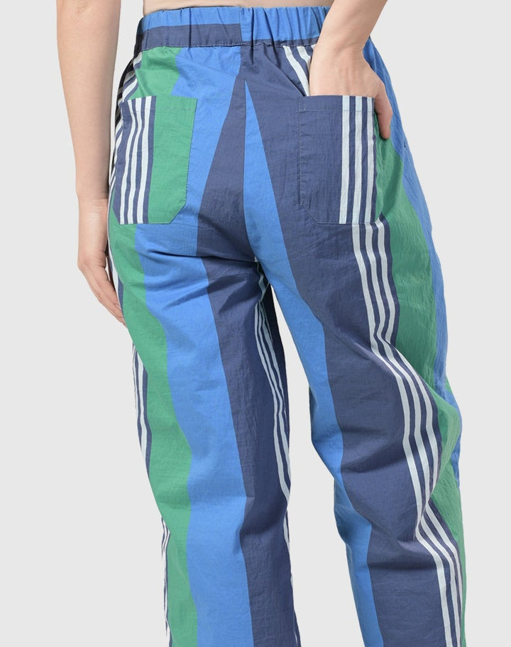 Ocean Stripe 4-pocket Trousers, Marine