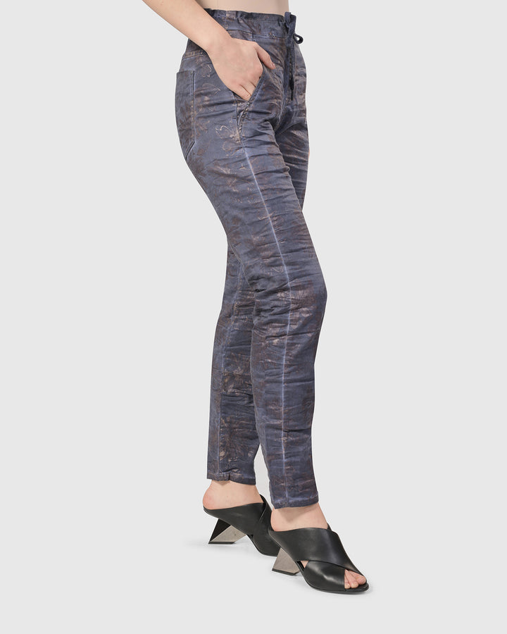 Floral Iconic Stretch Jeans, Rust/blue