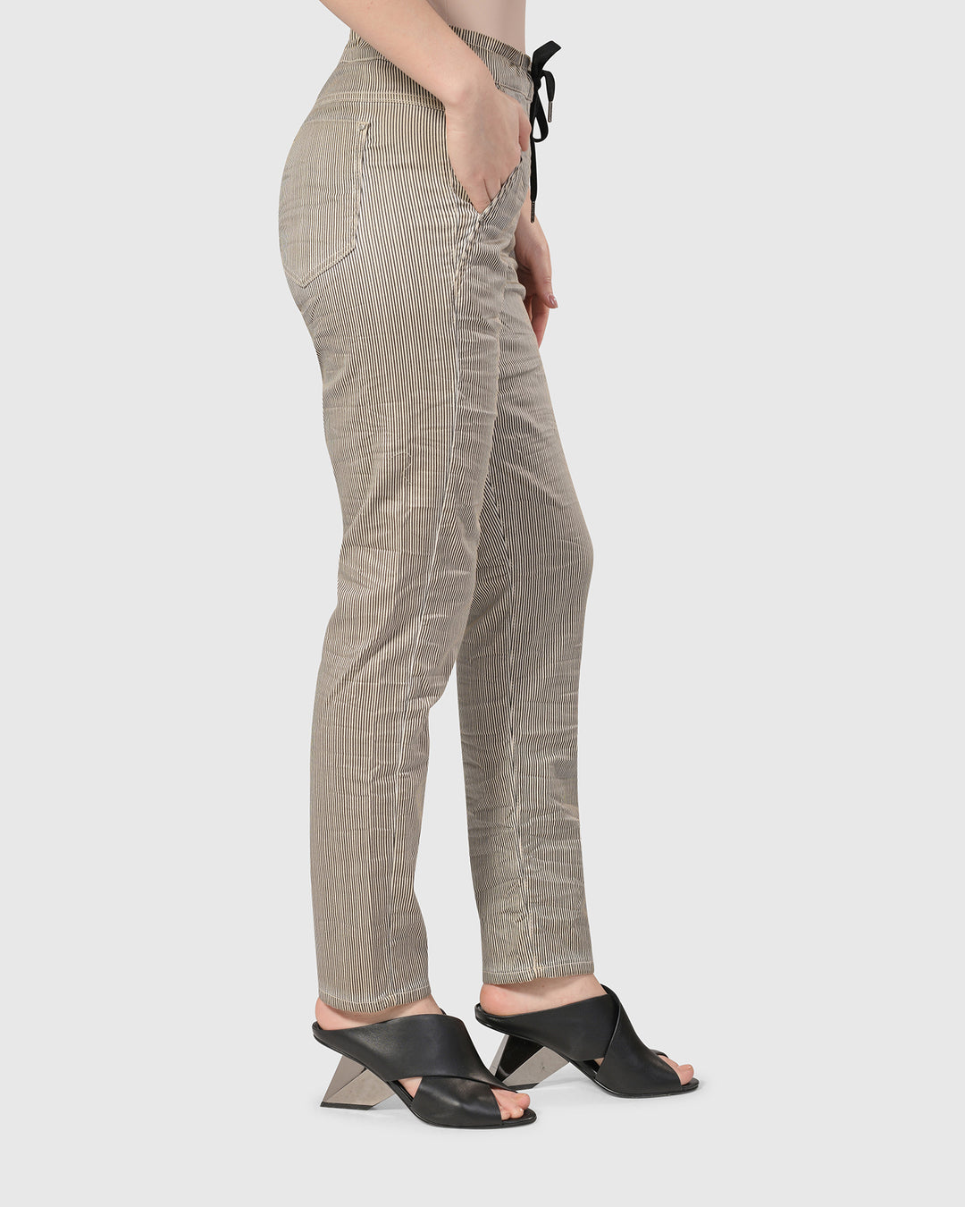 Pinstripe Iconic Stretch Jeans, Khaki