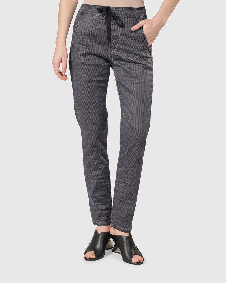Pinstripe Iconic Stretch Jeans, Navy Wash