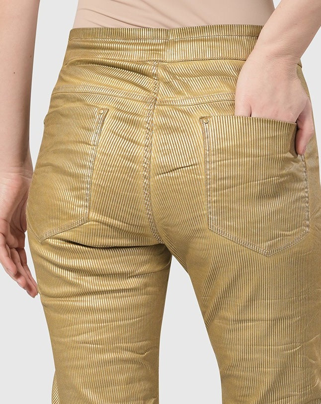 Pinstripe Iconic Stretch Jeans, Gold
