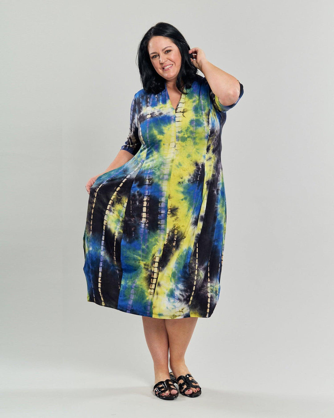 Carla Cocoon Midi Dress, Tie Dye Carla Cocoon Midi Dress, Tie Dye
