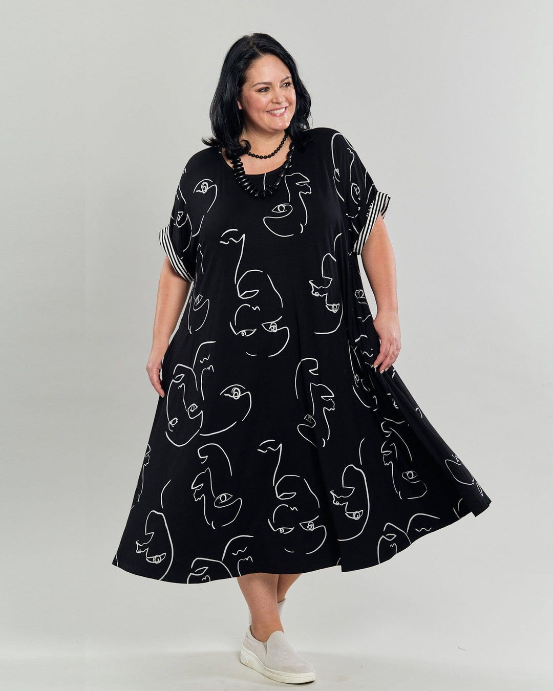 Ayla Trapeze Midi Dress, Faces – Alembika
