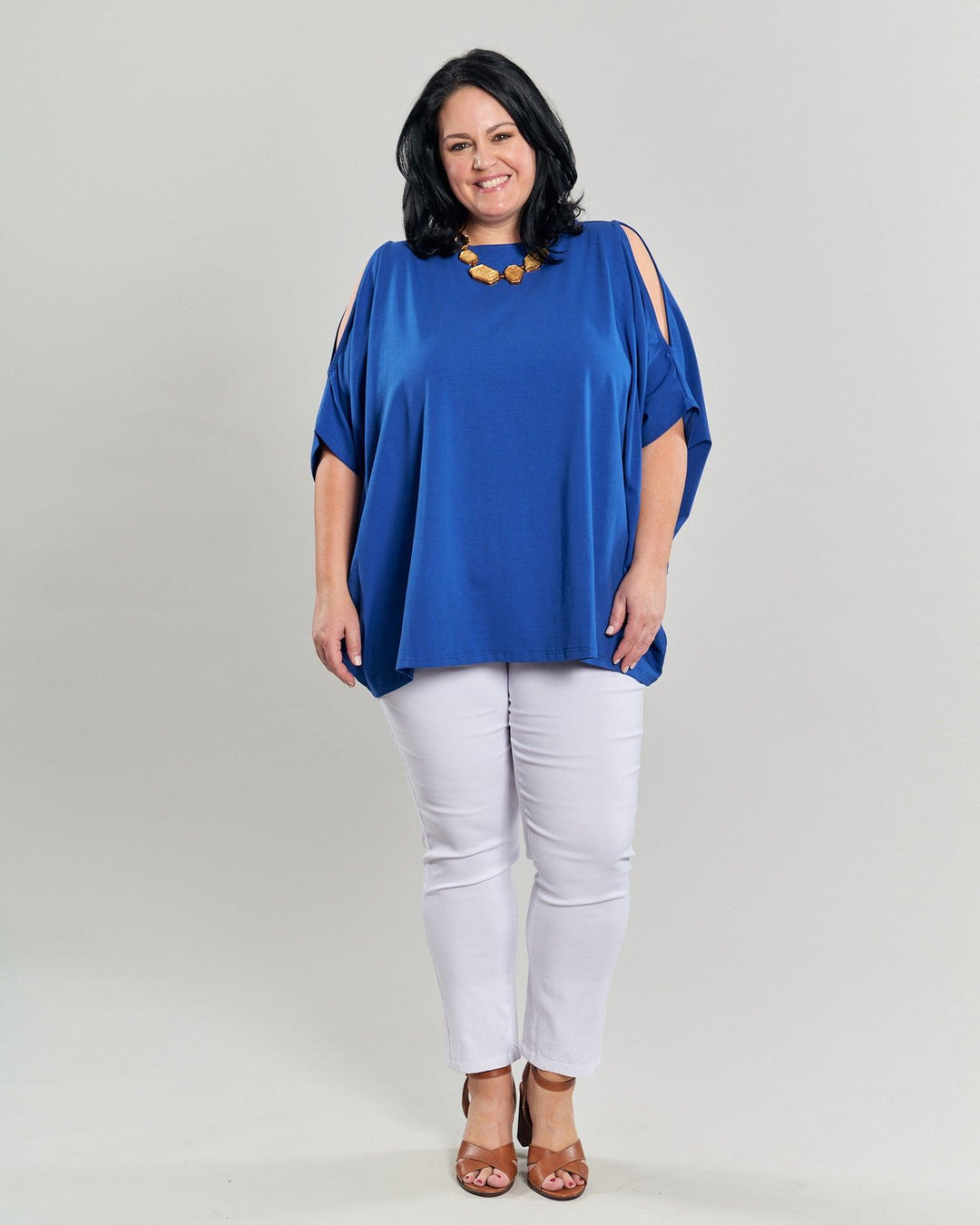 Boxy Dolman Top, Cobalt - Alembika Designer Women's Clothing