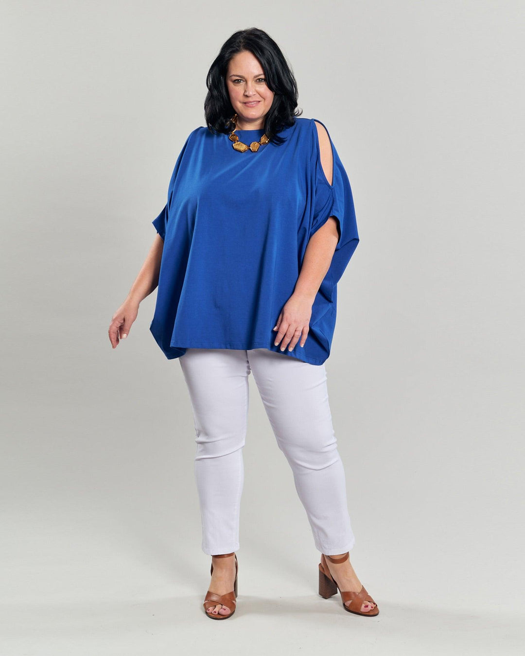 Boxy Dolman Top, Cobalt - Alembika Designer Women's Clothing