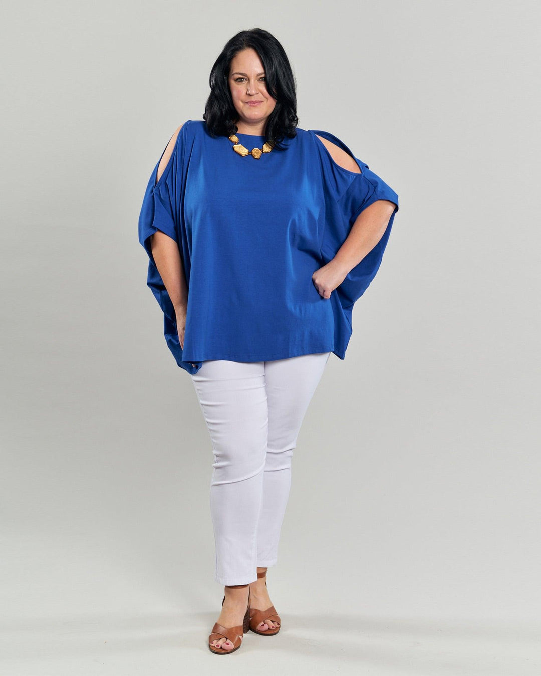 Boxy Dolman Top, Cobalt - Alembika Designer Women's Clothing