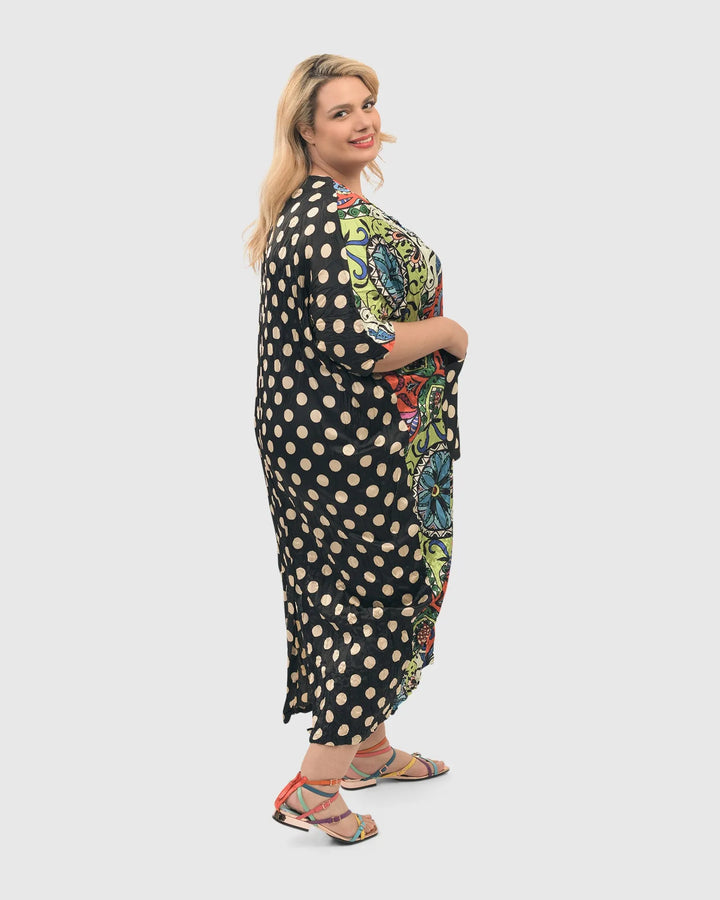 Paisley Dot Crinkle Caftan, Multi