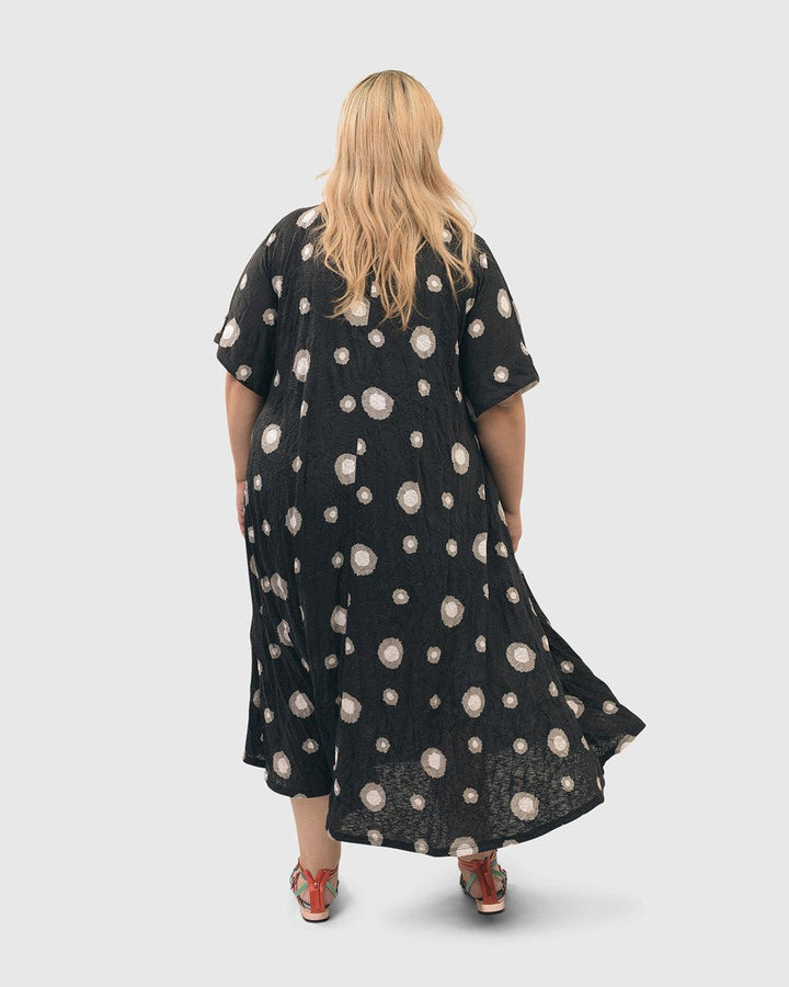 Ayla Trapeze Midi Dress, Bubbles - Alembika Designer Women's Clothing