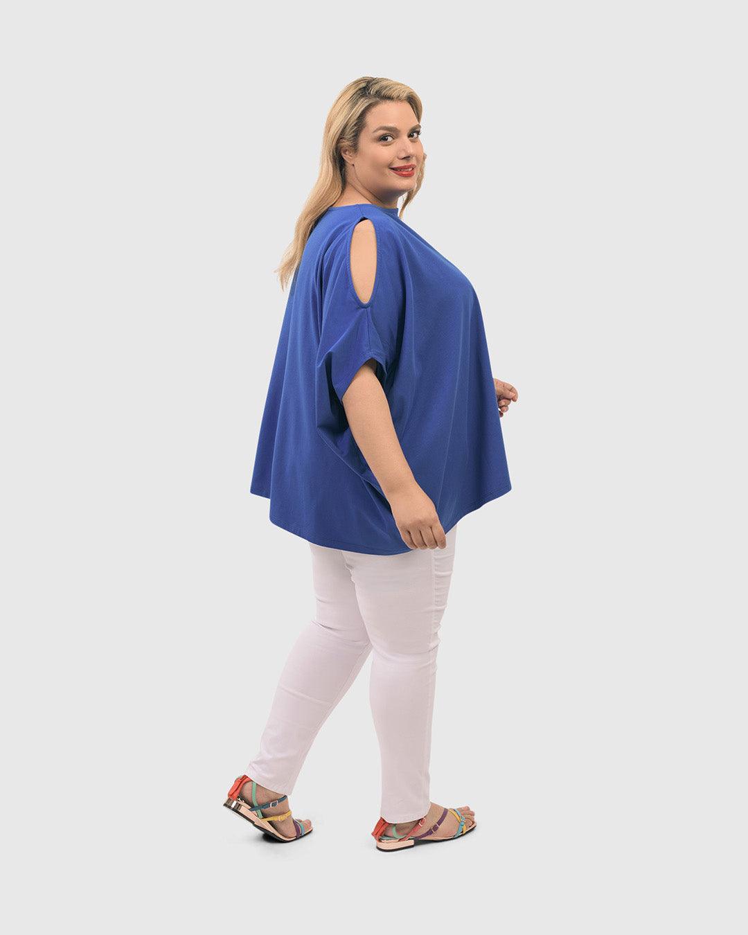 Boxy Dolman Top, Cobalt - Alembika Designer Women's Clothing