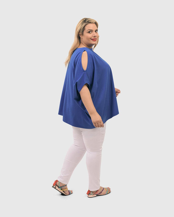 Boxy Dolman Top, Cobalt - Alembika Designer Women's Clothing