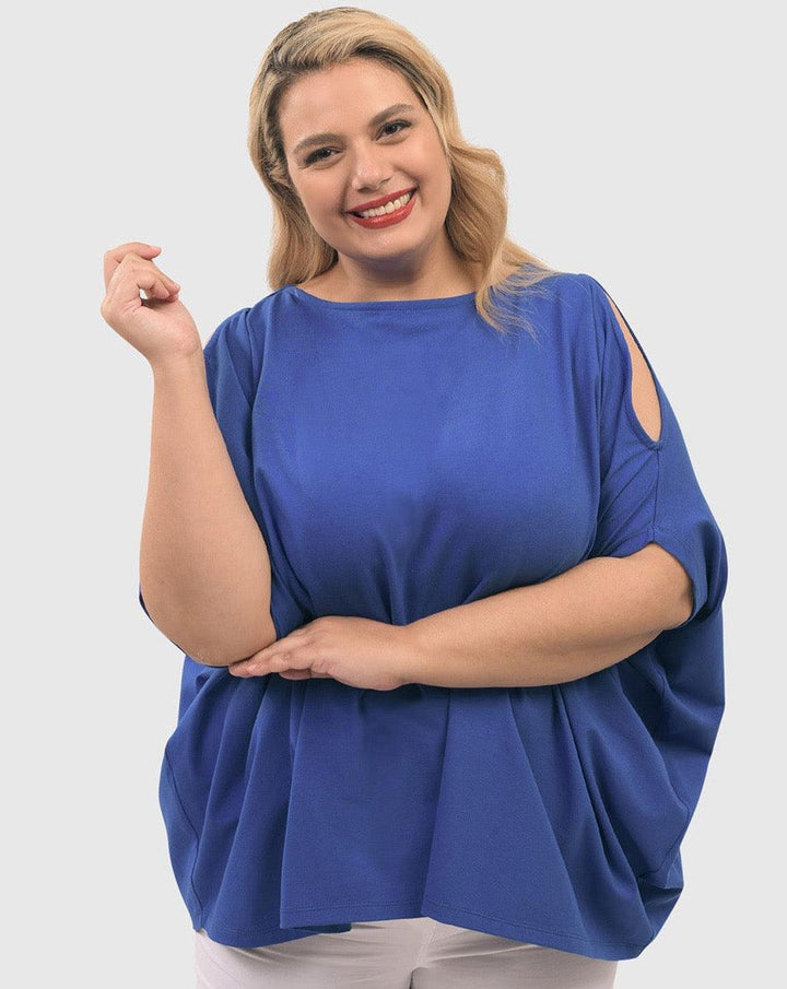 Boxy Dolman Top, Cobalt - Alembika Designer Women's Clothing