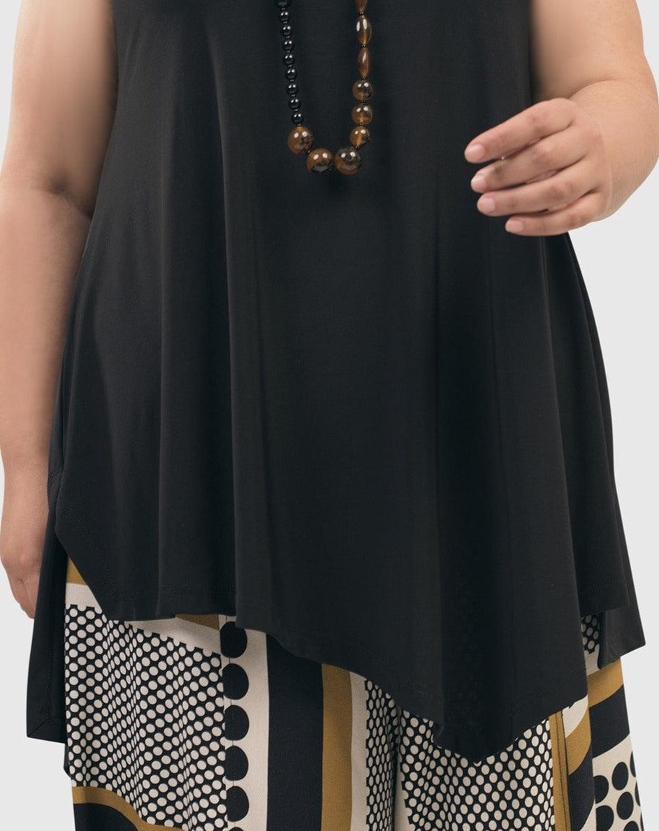 Ani Sleeveless Tunic Top, Black - Alembika Designer Women's Clothing