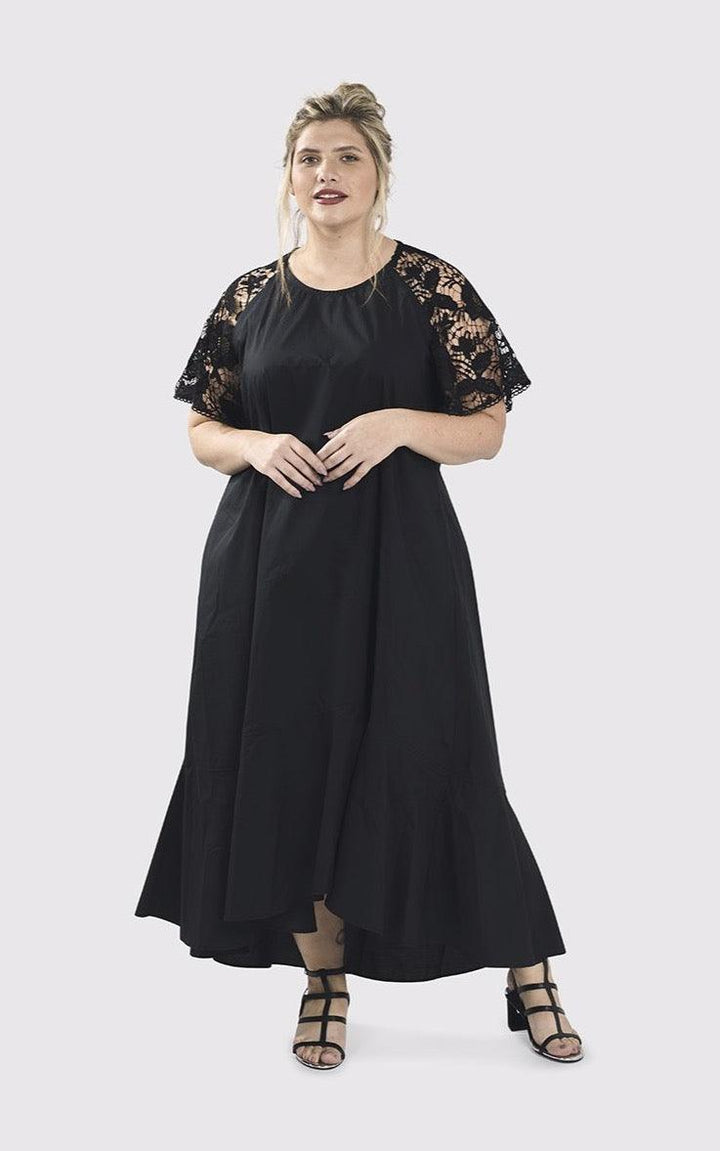 Exquisite Swing Dress, Black - Alembika Designer Women's Clothing