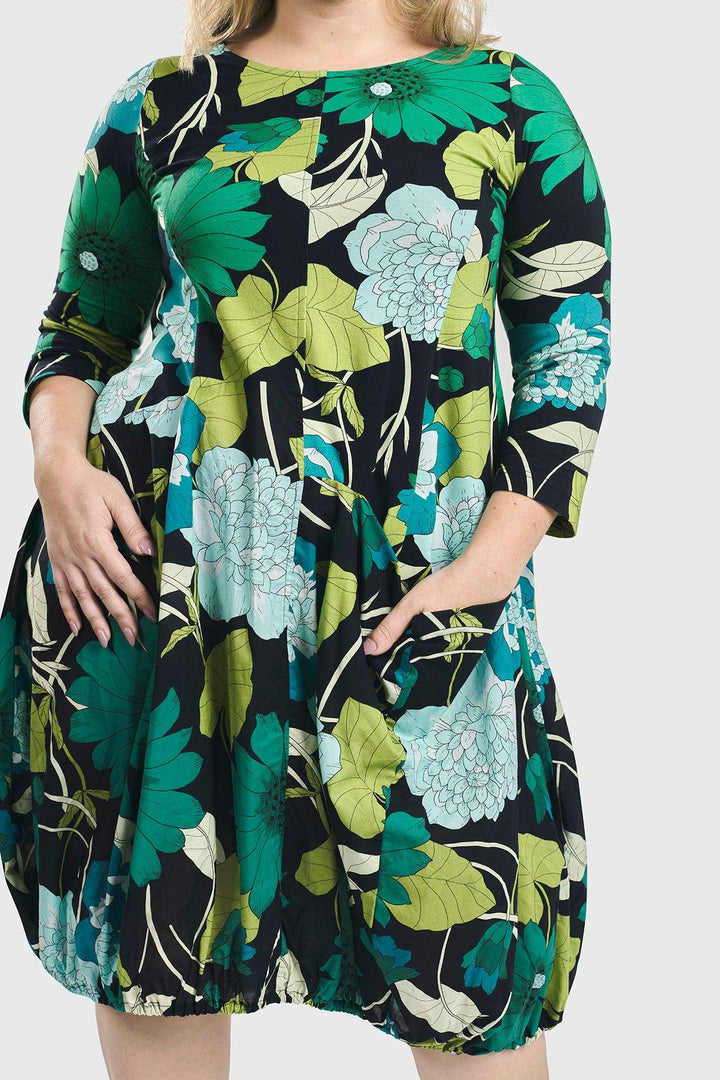 Gaia Wonderful Dress, Floral - Alembika Designer Women's Clothing
