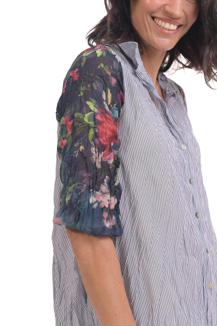 Alyssa Shirtdress, Flora - Alembika Designer Women's Clothing