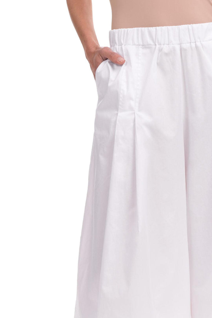 Cara Culotte Pants, White - Alembika Designer Women's Clothing