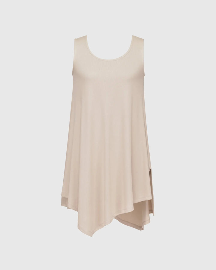 Essential Joy Cupro Sleeveless Tunic Top, Ivory