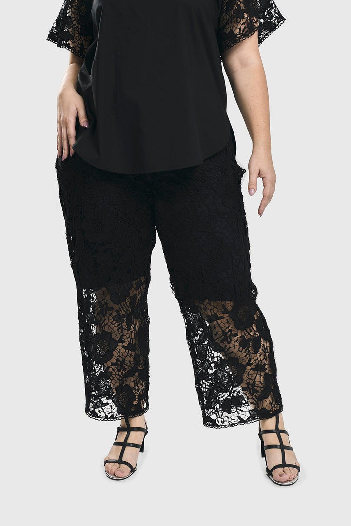 Exquisite Lace Pants, Black - Alembika Designer Women's Clothing