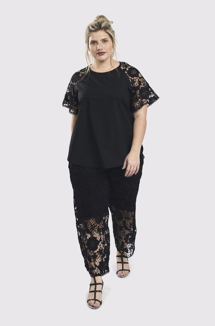 Exquisite Lace Pants, Black - Alembika Designer Women's Clothing