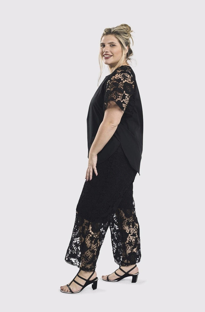 Exquisite Lace Pants, Black - Alembika Designer Women's Clothing