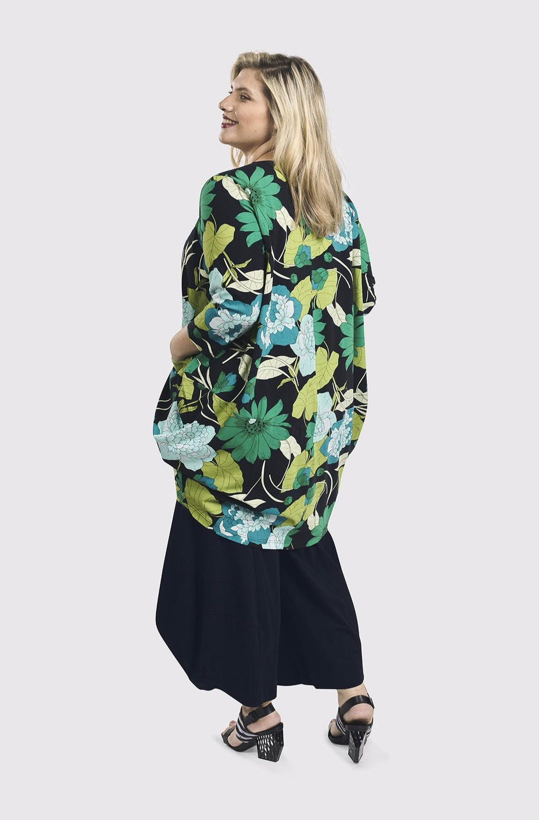Cocoon Tunic Top, Floral - Alembika Designer Women's Clothing