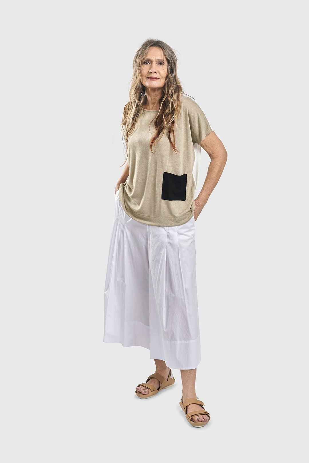 Cara Culotte Pants, White - Alembika Designer Women's Clothing